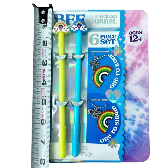 Best Friends BFF Rainbow Pen, Necklace, & Journal 6 Piece Gift Set - Picture 8 of 8